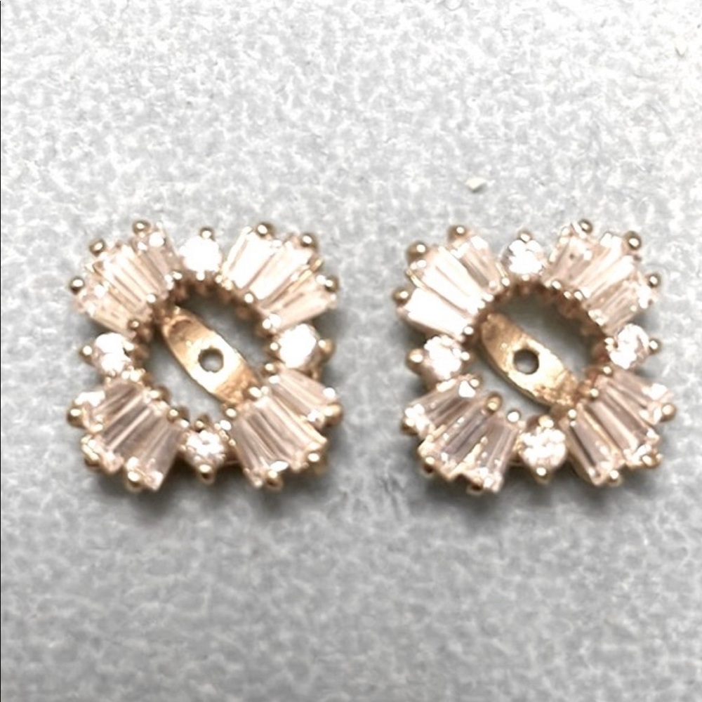 Swarovski crystal square earring jackets.